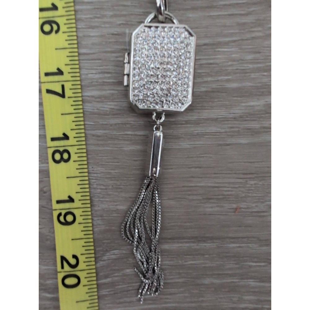 Vintage Chico's Miracle Locket Crystal Silver Tone Pendant NWT - Picture 6 of 6